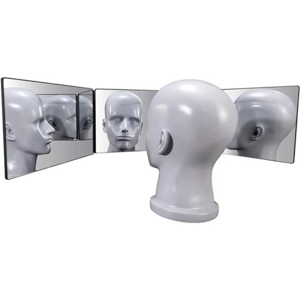 3Way Mirror for Hair Cutting, 360° Mirror for Haircuts for Men Height Adjustable